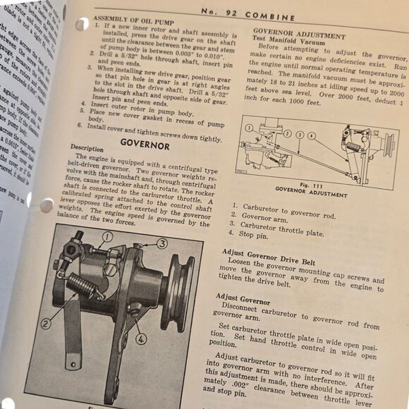 Vintage Massey Harris No 92 Combine Owners Manual 1963 Agricultural Repair Guide - Picture 15 of 16